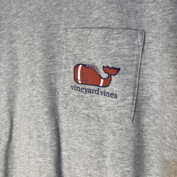 Vineyard Vines Gray Long Sleeve Top with Red and Blue Whale - Picture 4 of 7